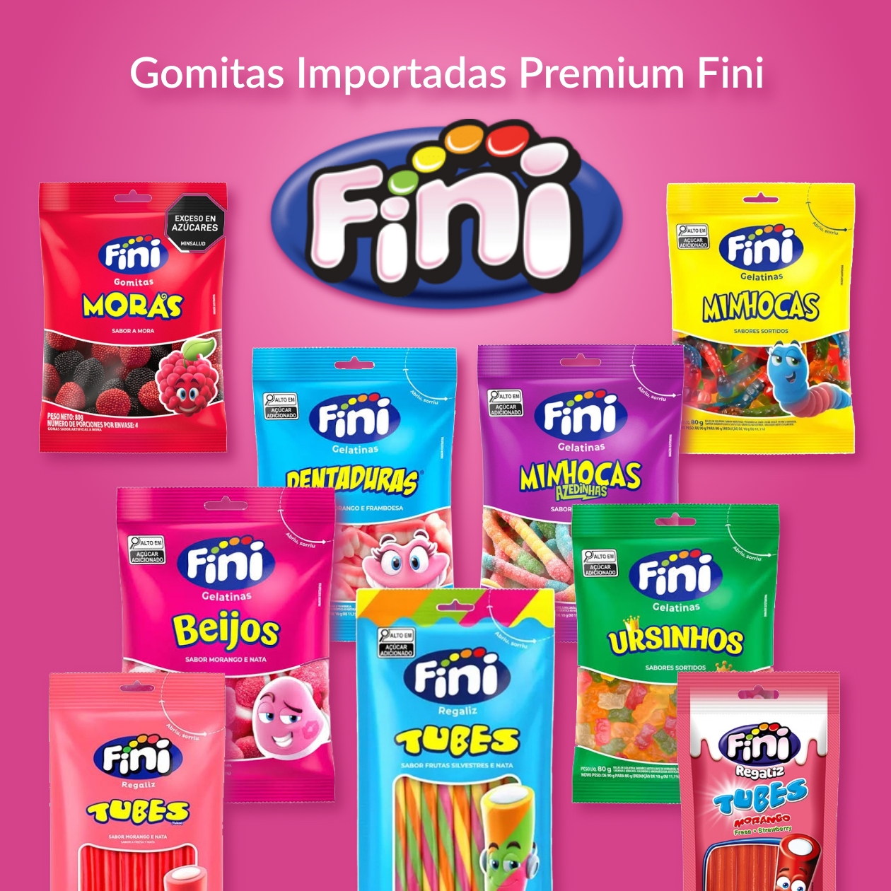 Gomitas Premium Fini 80, 240 y 500 gramos